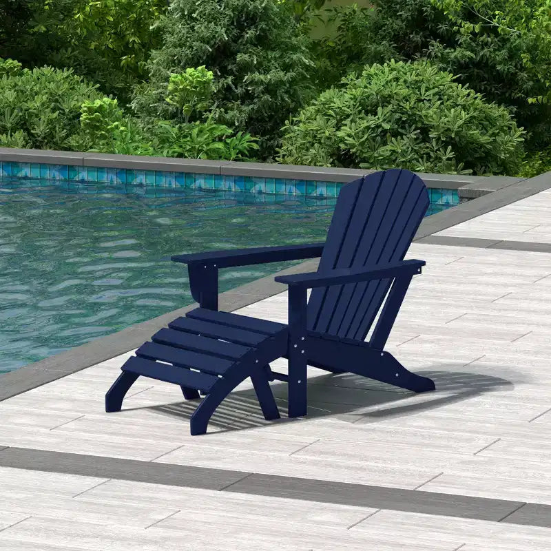 WestinTrends Dylan Sedia Adirondack da Esterno in HDPE con Pouf (Set da 2 Pezzi)