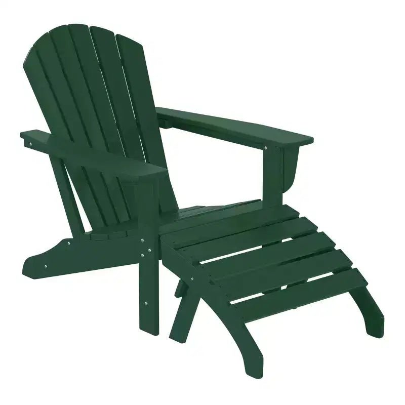 WestinTrends Dylan Sedia Adirondack da Esterno in HDPE con Pouf (Set da 2 Pezzi)