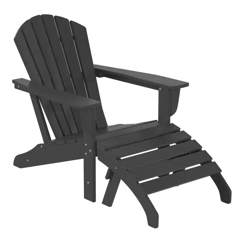 WestinTrends Dylan Sedia Adirondack da Esterno in HDPE con Pouf (Set da 2 Pezzi)