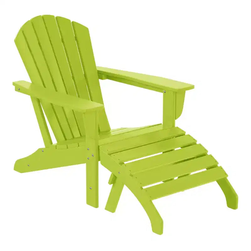 WestinTrends Dylan Sedia Adirondack da Esterno in HDPE con Pouf (Set da 2 Pezzi)
