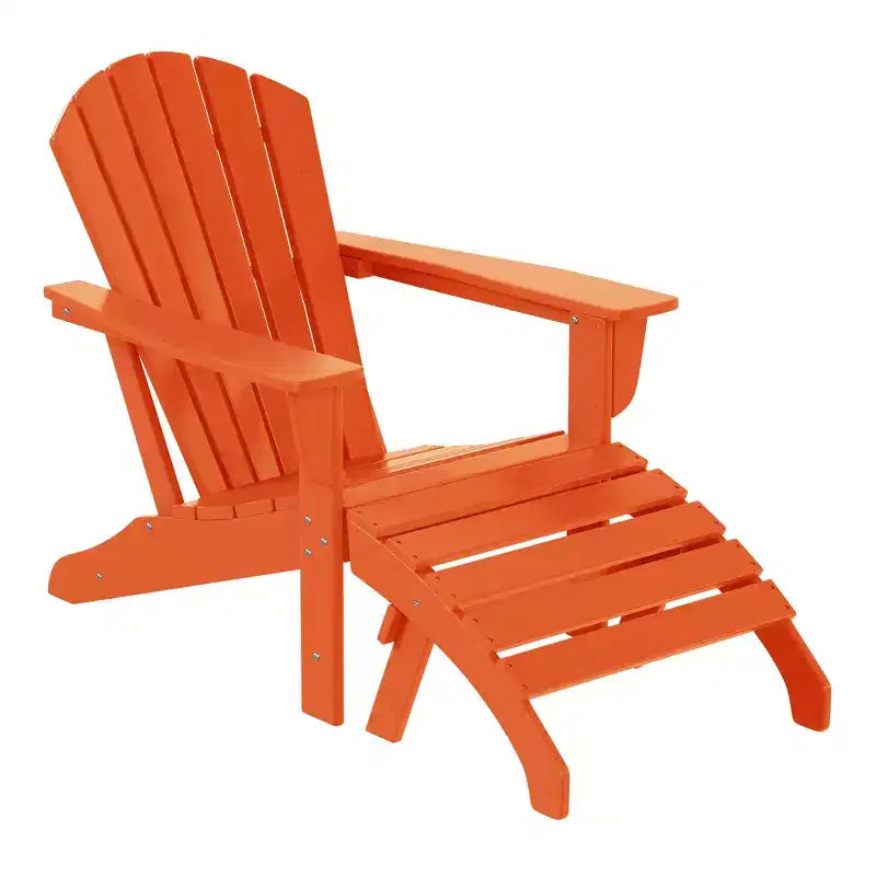 WestinTrends Dylan Sedia Adirondack da Esterno in HDPE con Pouf (Set da 2 Pezzi)