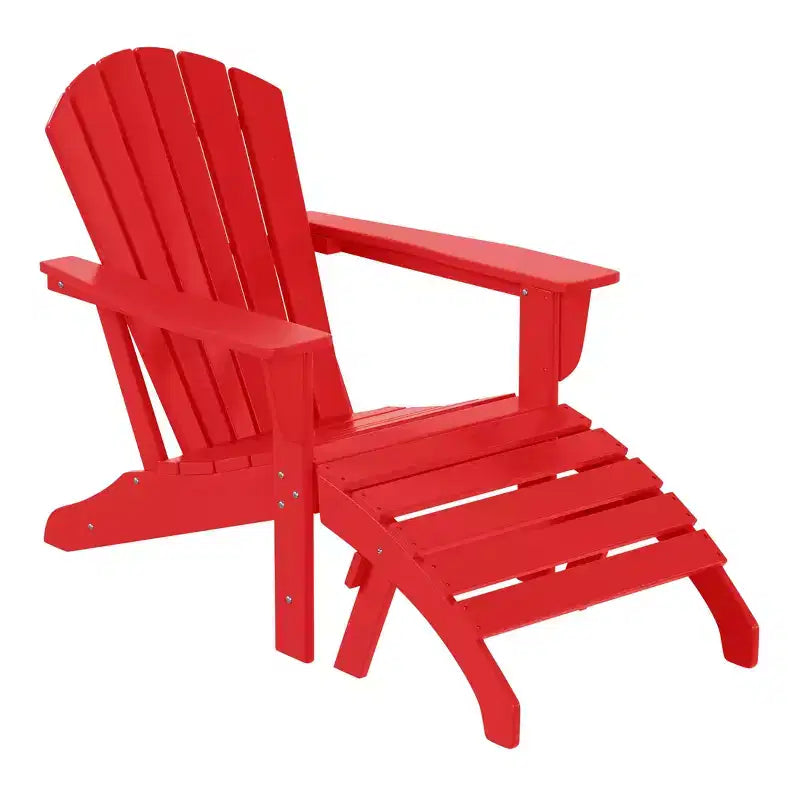 WestinTrends Dylan Sedia Adirondack da Esterno in HDPE con Pouf (Set da 2 Pezzi)