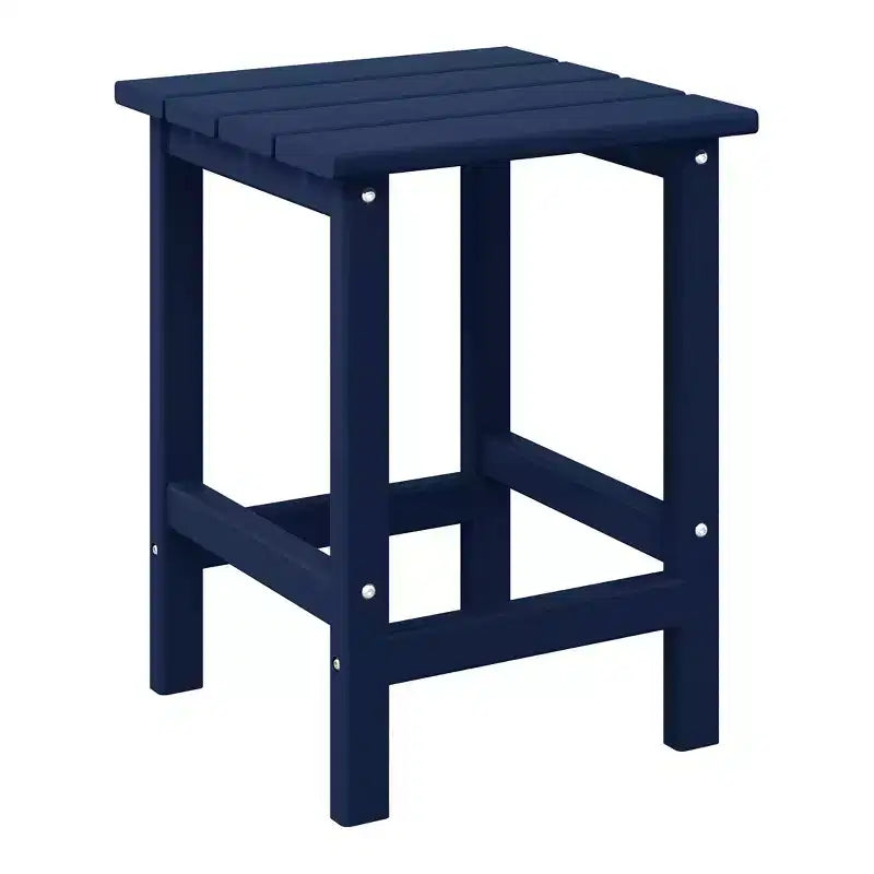 WestinTrends Malibu Sedia Adirondack Pieghevole da Esterno in HDPE con Poggiapiedi e Tavolino - Blu Marino