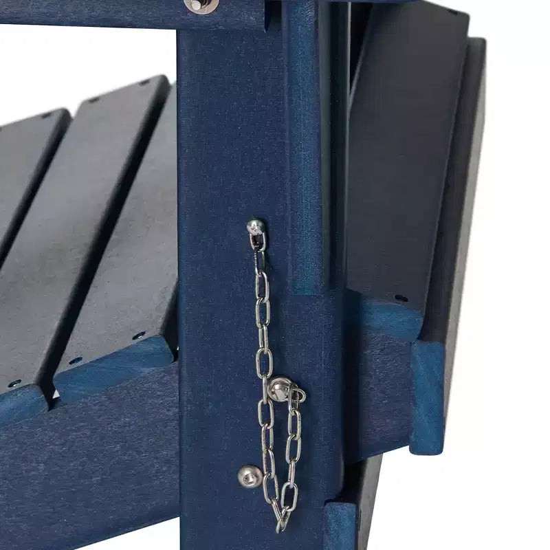 WestinTrends Malibu Sedia Adirondack Pieghevole da Esterno in HDPE con Poggiapiedi e Tavolino - Blu Marino