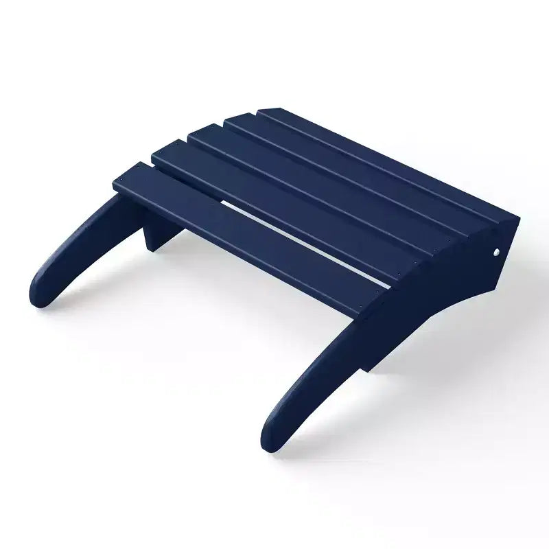 WestinTrends Malibu Sedia Adirondack Pieghevole da Esterno in HDPE con Poggiapiedi e Tavolino - Blu Marino