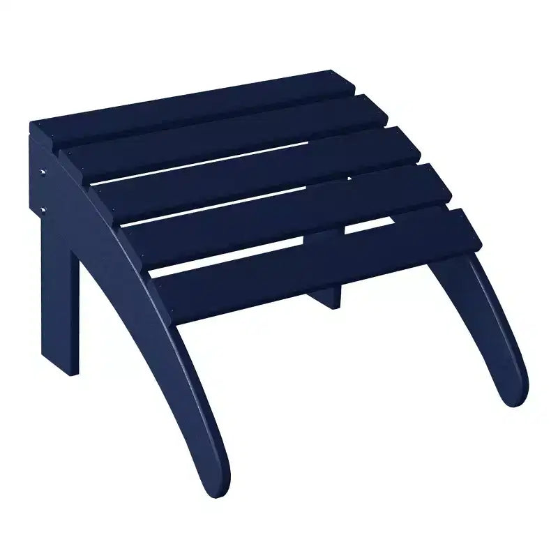 WestinTrends Malibu Sedia Adirondack Pieghevole da Esterno in HDPE con Poggiapiedi e Tavolino - Blu Marino