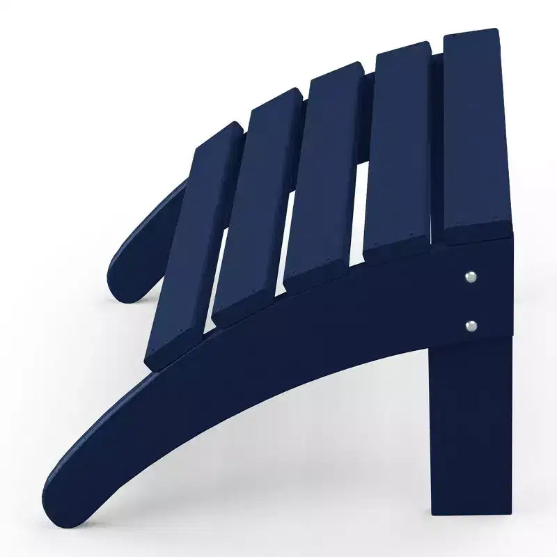 WestinTrends Malibu Sedia Adirondack Pieghevole da Esterno in HDPE con Poggiapiedi e Tavolino - Blu Marino