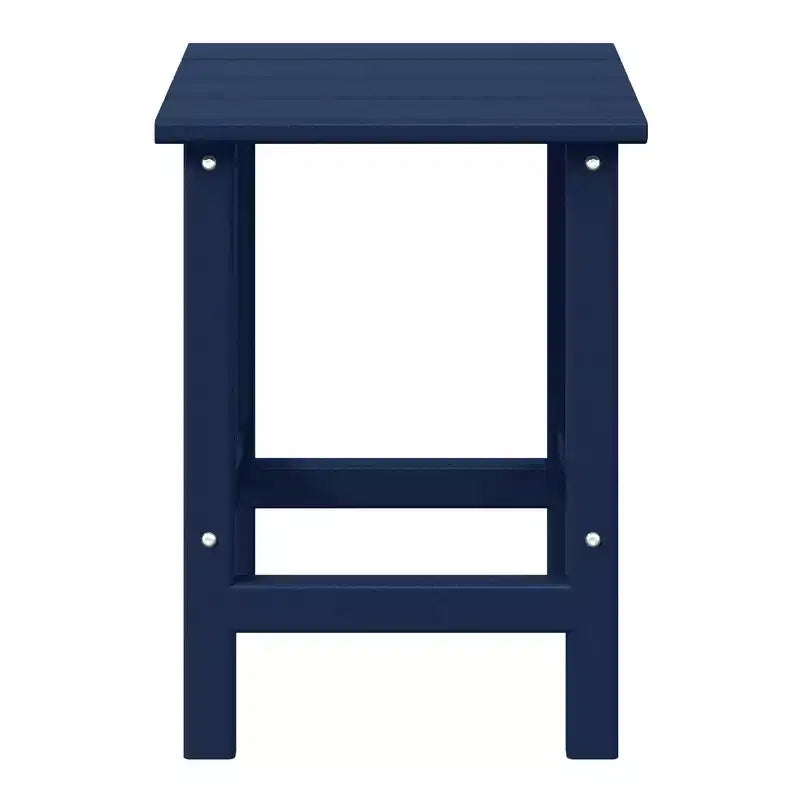 WestinTrends Malibu Sedia Adirondack Pieghevole da Esterno in HDPE con Poggiapiedi e Tavolino - Blu Marino
