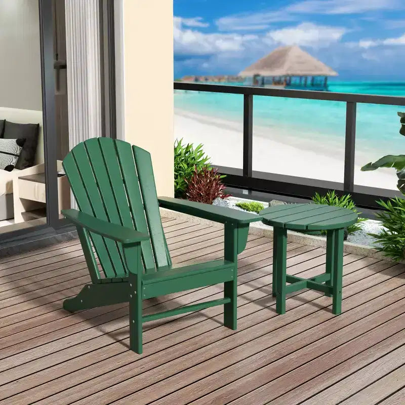 Fauteuil Adirondack d'extérieur WestinTrends Dylan en PEHD avec table d'appoint (ensemble de 2 pièces)