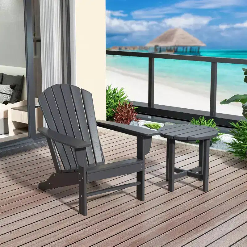 Fauteuil Adirondack d'extérieur WestinTrends Dylan en PEHD avec table d'appoint (ensemble de 2 pièces)