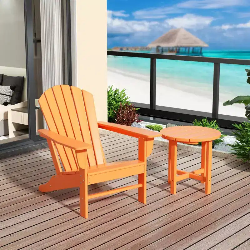 Fauteuil Adirondack d'extérieur WestinTrends Dylan en PEHD avec table d'appoint (ensemble de 2 pièces)