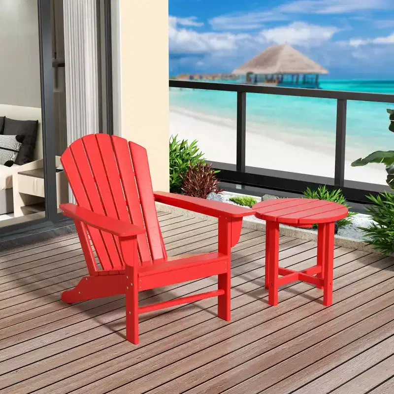 Fauteuil Adirondack d'extérieur WestinTrends Dylan en PEHD avec table d'appoint (ensemble de 2 pièces)