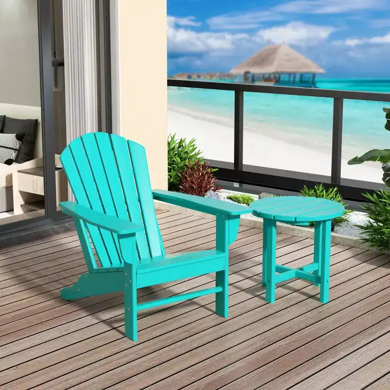 Fauteuil Adirondack d'extérieur WestinTrends Dylan en PEHD avec table d'appoint (ensemble de 2 pièces)
