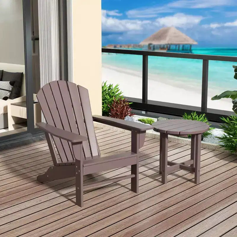 Fauteuil Adirondack d'extérieur WestinTrends Dylan en PEHD avec table d'appoint (ensemble de 2 pièces)