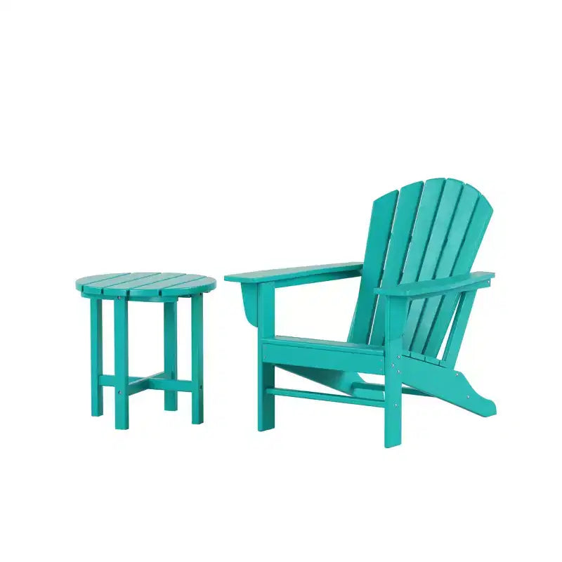Sedia Adirondack da esterno WestinTrends Dylan in HDPE con tavolino (set da 2 pezzi)