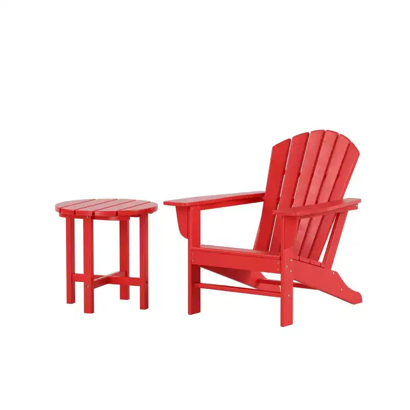 Sedia Adirondack da esterno WestinTrends Dylan in HDPE con tavolino (set da 2 pezzi)