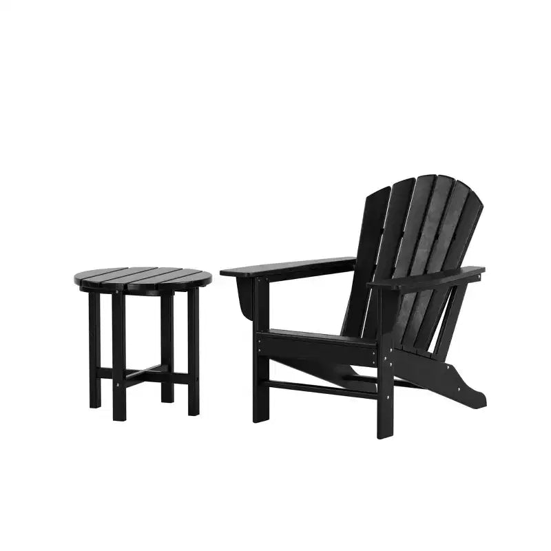 Sedia Adirondack da esterno WestinTrends Dylan in HDPE con tavolino (set da 2 pezzi)