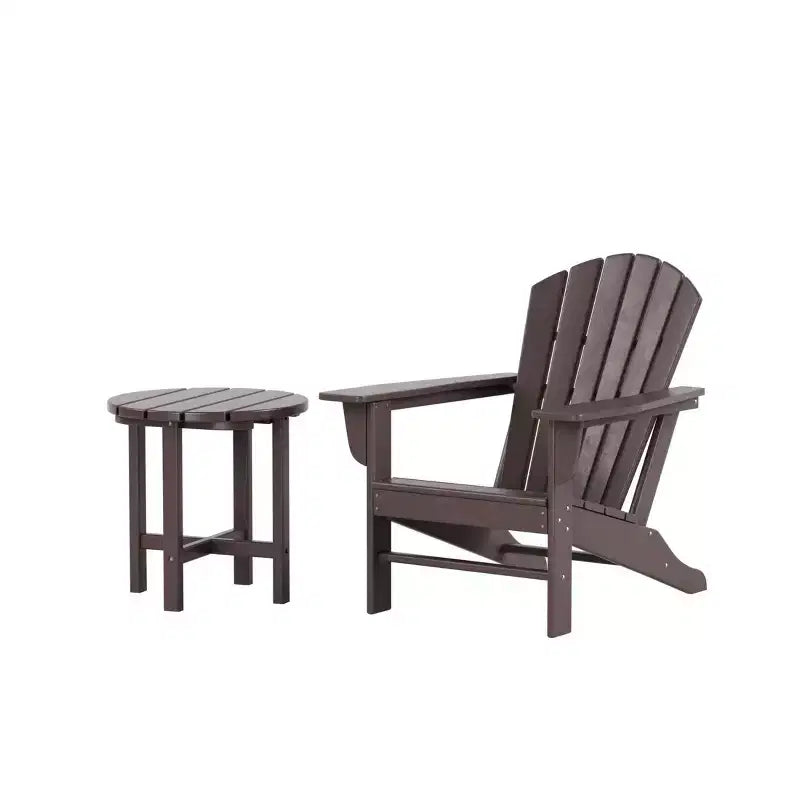 Sedia Adirondack da esterno WestinTrends Dylan in HDPE con tavolino (set da 2 pezzi)