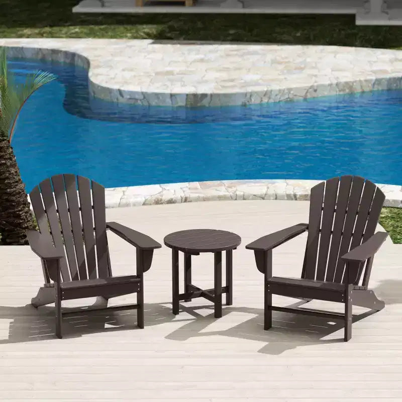 WestinTrends Dylan Set da conversazione Adirondack da esterno in HDPE (3 pezzi)