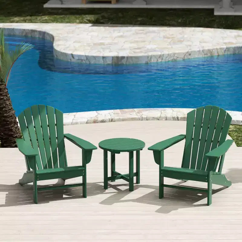 WestinTrends Dylan Set da conversazione Adirondack da esterno in HDPE (3 pezzi)