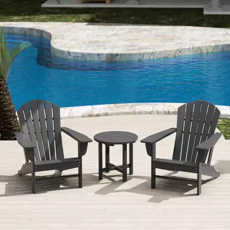 WestinTrends Dylan Set da conversazione Adirondack da esterno in HDPE (3 pezzi)