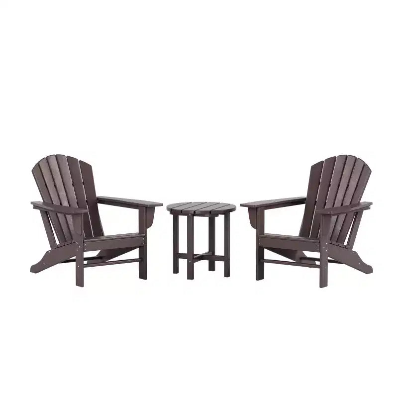WestinTrends Dylan HDPE Outdoor Patio Adirondack Conversation Set (3-Piece)