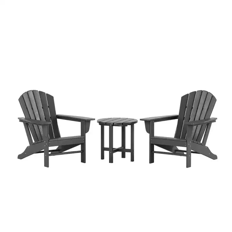 WestinTrends Dylan Set da conversazione Adirondack da esterno in HDPE (3 pezzi)