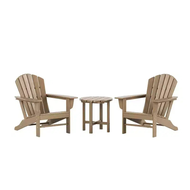 WestinTrends Dylan Set da conversazione Adirondack da esterno in HDPE (3 pezzi)