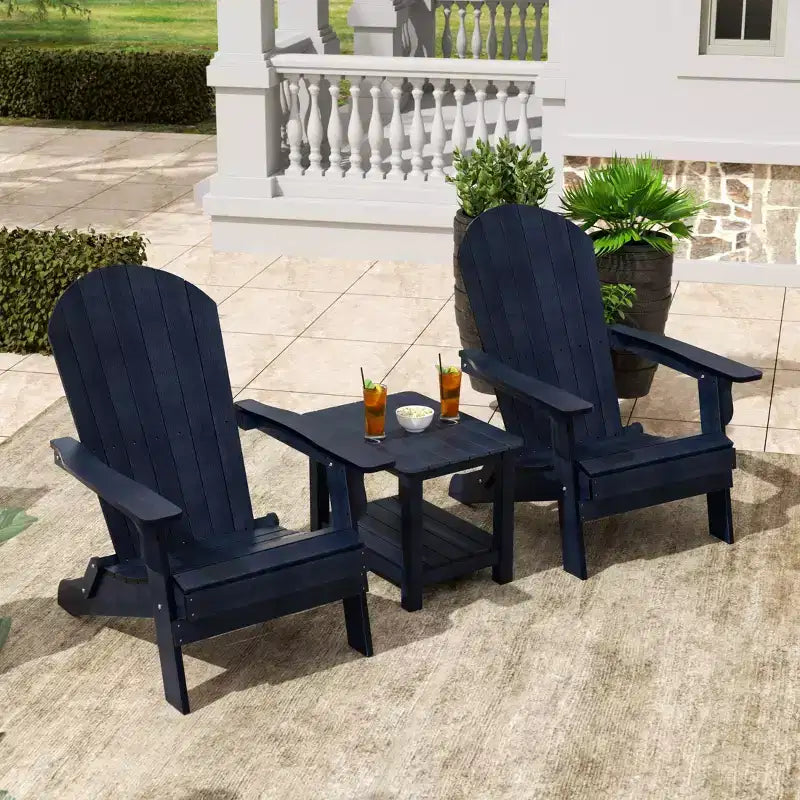WestinTrends Toscane HIPS - Ensemble de conversation Adirondack pliant pour patio (3 pièces)