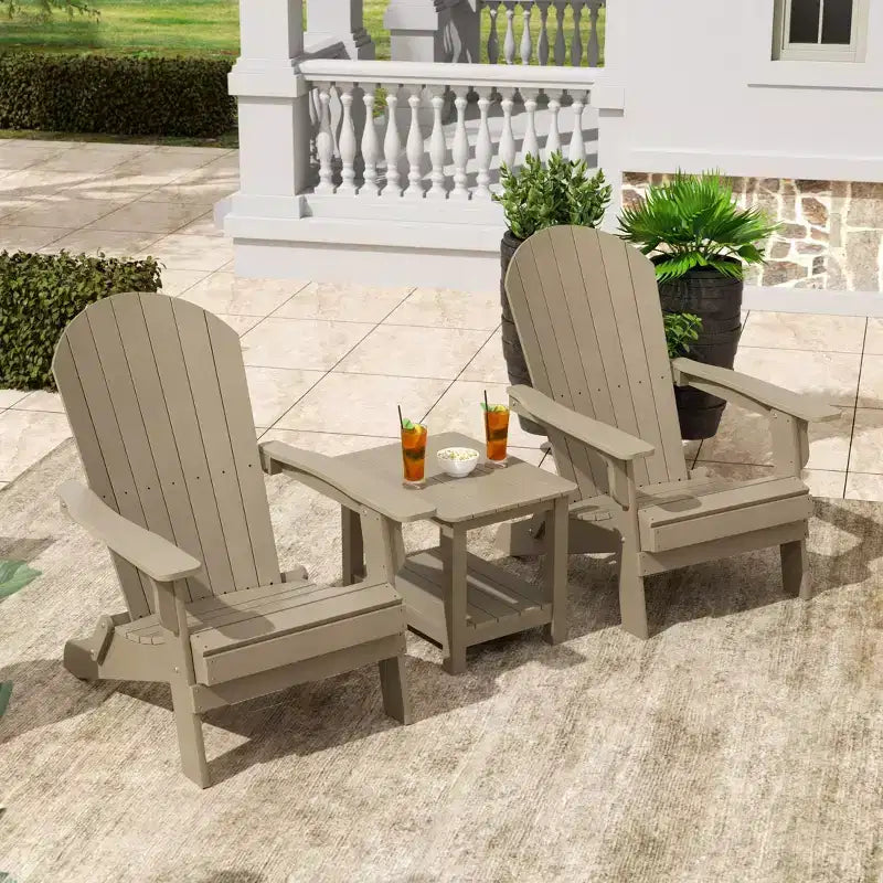 WestinTrends Toscane HIPS - Ensemble de conversation Adirondack pliant pour patio (3 pièces)