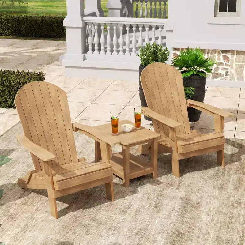 WestinTrends Toscane HIPS - Ensemble de conversation Adirondack pliant pour patio (3 pièces)