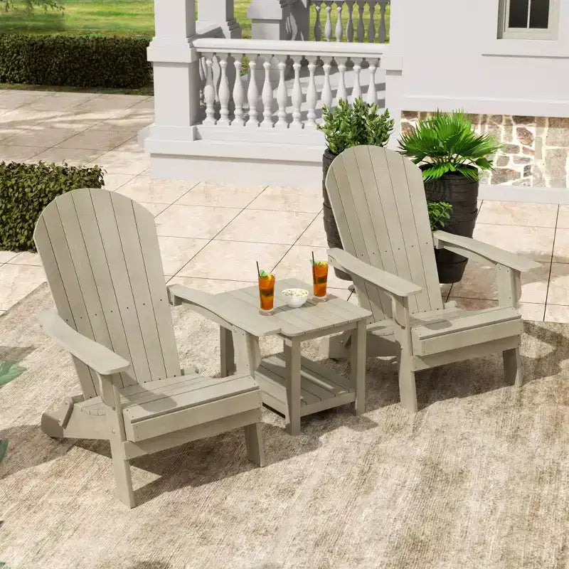 WestinTrends Toscane HIPS - Ensemble de conversation Adirondack pliant pour patio (3 pièces)