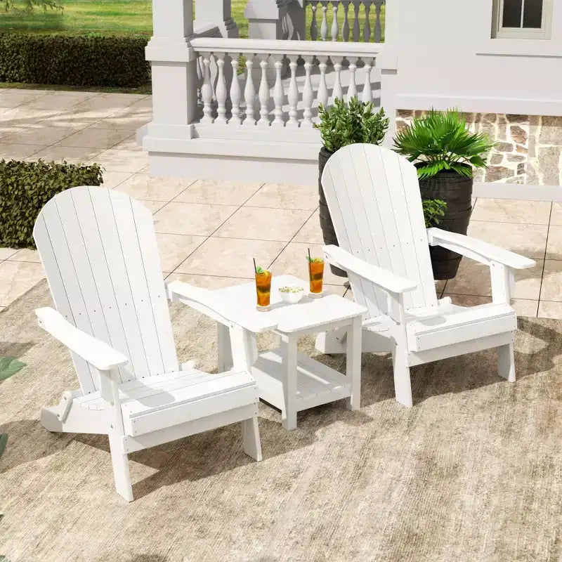 WestinTrends Toscane HIPS - Ensemble de conversation Adirondack pliant pour patio (3 pièces)