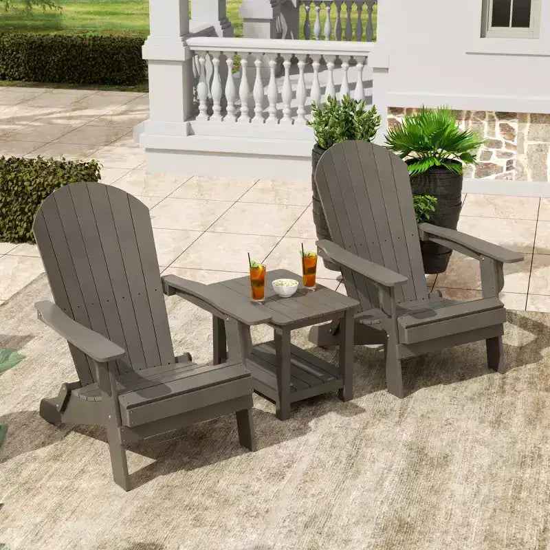 WestinTrends Toscane HIPS - Ensemble de conversation Adirondack pliant pour patio (3 pièces)