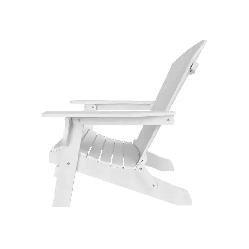 WestinTrends Toscana Sedia Adirondack Pieghevole da Esterno in HIPS con Poggiapiedi e Tavolino (3 Pezzi)
