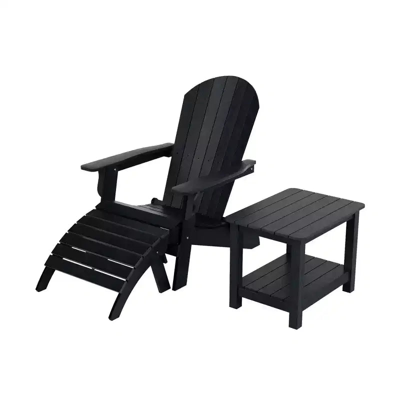 WestinTrends Tuscany HIPSOutdoorPatioFoldingAdirondackChair with Ottoman and Side Table (3-Piece)
