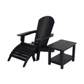 WestinTrends Tuscany HIPSOutdoorPatioFoldingAdirondackChair with Ottoman and Side Table (3-Piece)