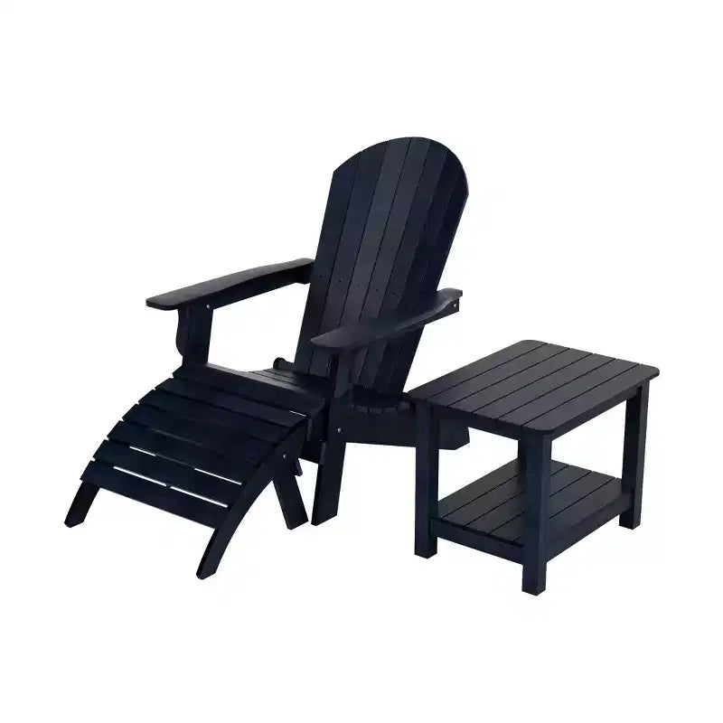 WestinTrends Toscana Sedia Adirondack Pieghevole da Esterno in HIPS con Poggiapiedi e Tavolino (3 Pezzi)