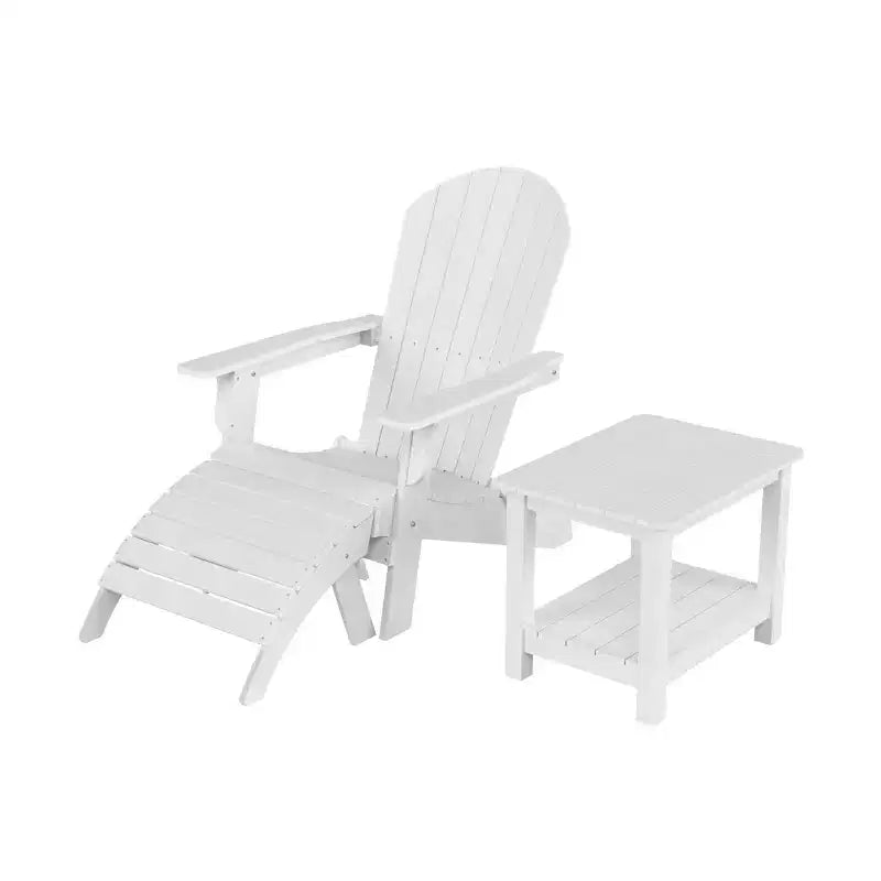 WestinTrends Toscana Sedia Adirondack Pieghevole da Esterno in HIPS con Poggiapiedi e Tavolino (3 Pezzi)