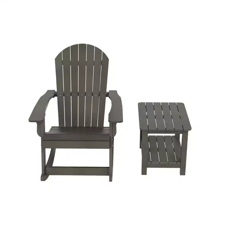 WestinTrends Set 2 pezzi Sedia a dondolo Adirondack da esterno con tavolino laterale