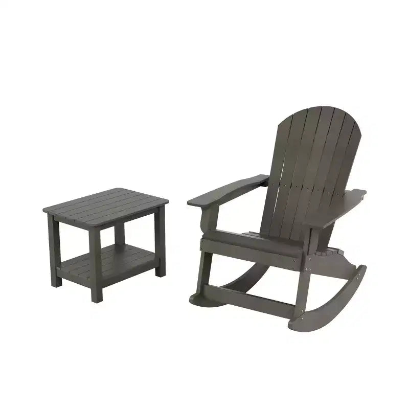 WestinTrends Set 2 pezzi Sedia a dondolo Adirondack da esterno con tavolino laterale