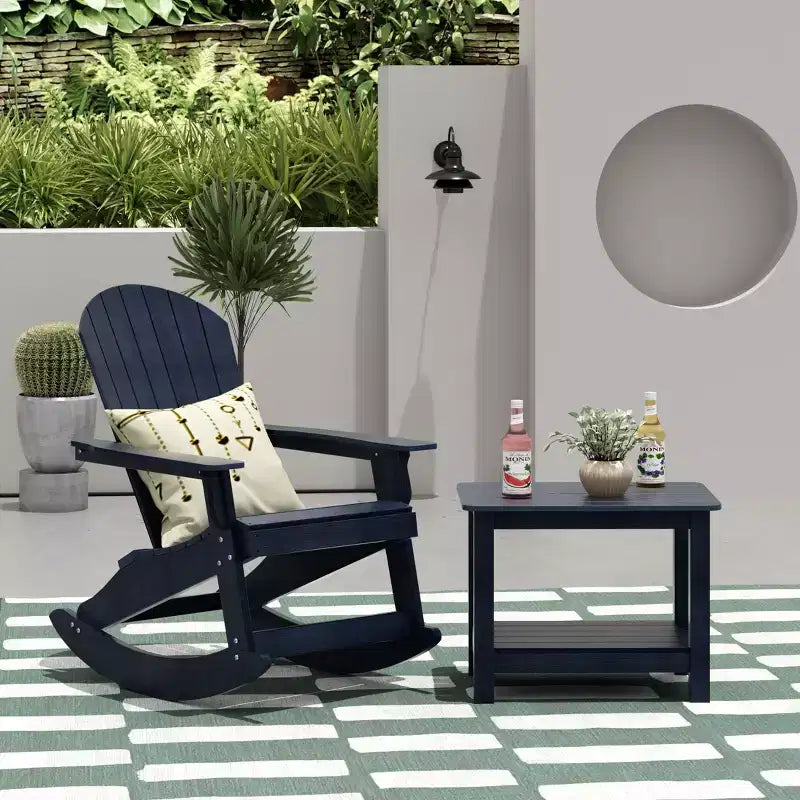 WestinTrends Set 2 pezzi Sedia a dondolo Adirondack da esterno con tavolino laterale