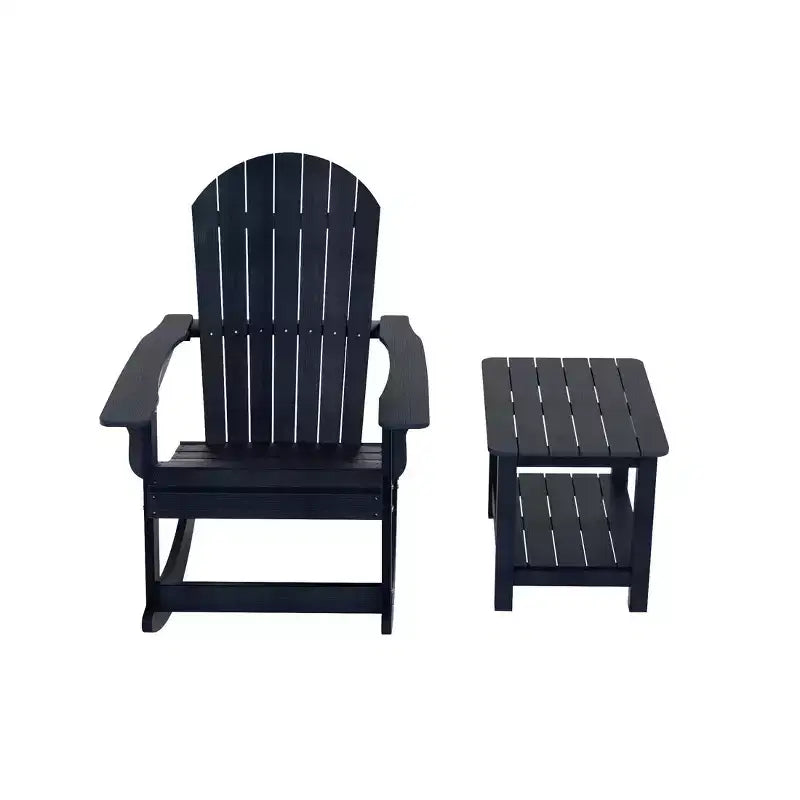WestinTrends Set 2 pezzi Sedia a dondolo Adirondack da esterno con tavolino laterale