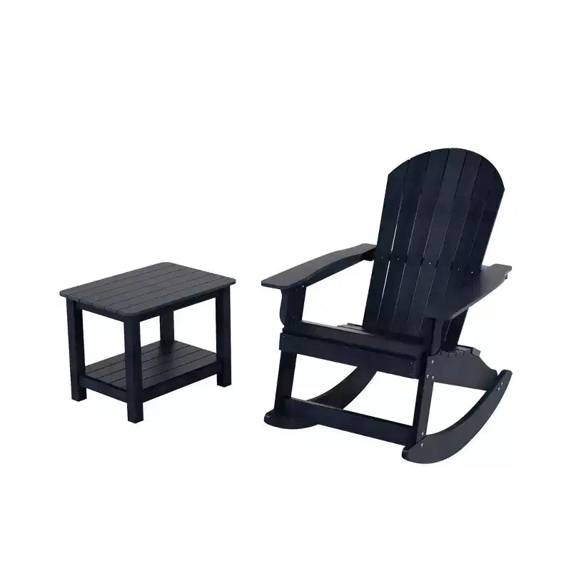 WestinTrends Set 2 pezzi Sedia a dondolo Adirondack da esterno con tavolino laterale