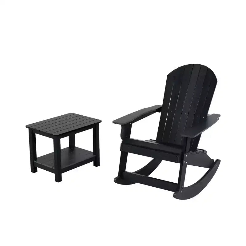 WestinTrends Set 2 pezzi Sedia a dondolo Adirondack da esterno con tavolino laterale