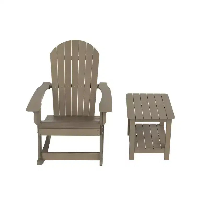 WestinTrends Set 2 pezzi Sedia a dondolo Adirondack da esterno con tavolino laterale