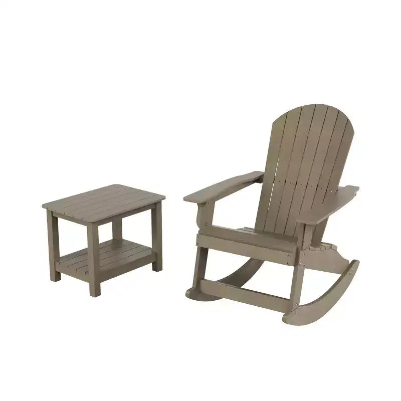 WestinTrends Set 2 pezzi Sedia a dondolo Adirondack da esterno con tavolino laterale