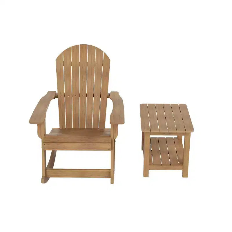 WestinTrends Set 2 pezzi Sedia a dondolo Adirondack da esterno con tavolino laterale