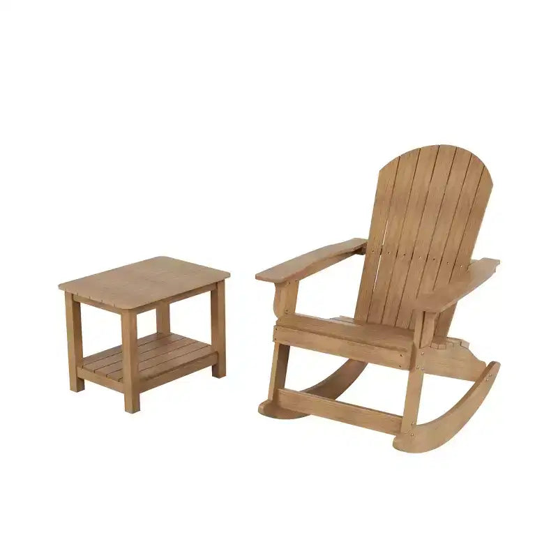 WestinTrends Set 2 pezzi Sedia a dondolo Adirondack da esterno con tavolino laterale
