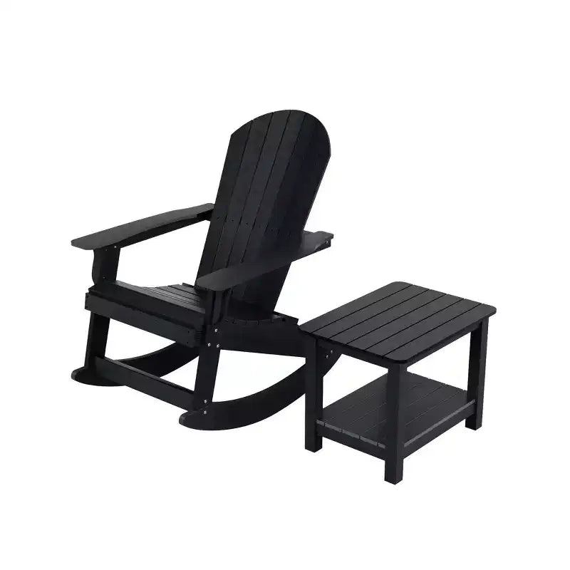 WestinTrends Set 2 pezzi Sedia a dondolo Adirondack da esterno con tavolino laterale